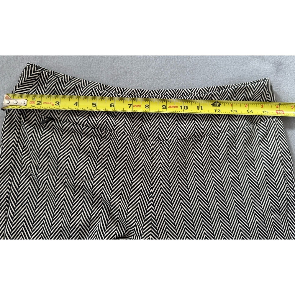 J McLaughlin Carmel Catalina Cloth Pants Black Chevron Wide Straight Leg Size S - Picture 10 of 15